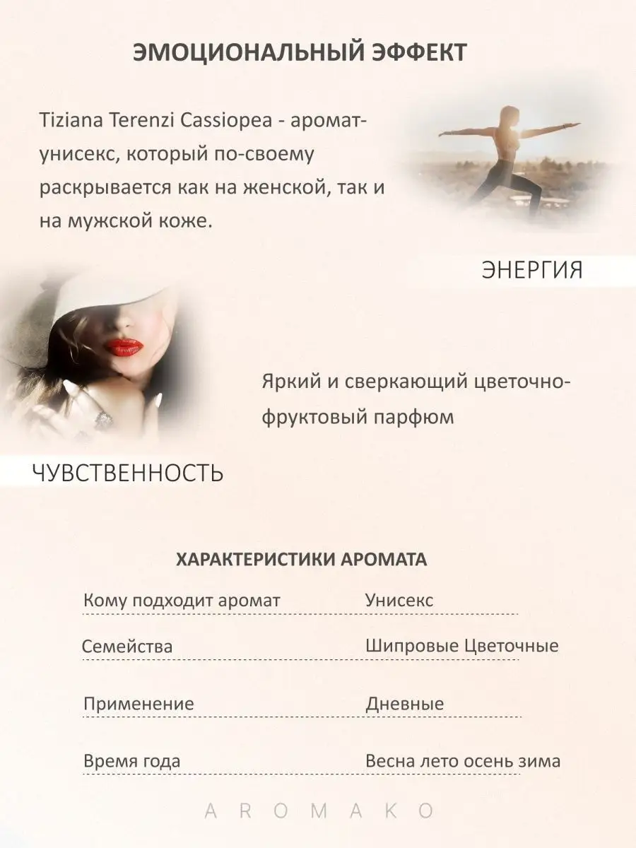 Парфюм — по мотивам ПО МОТИВАМ CASSIOPEA TIZIANA TERENZI КАССИОПЕЯ, 15 мл