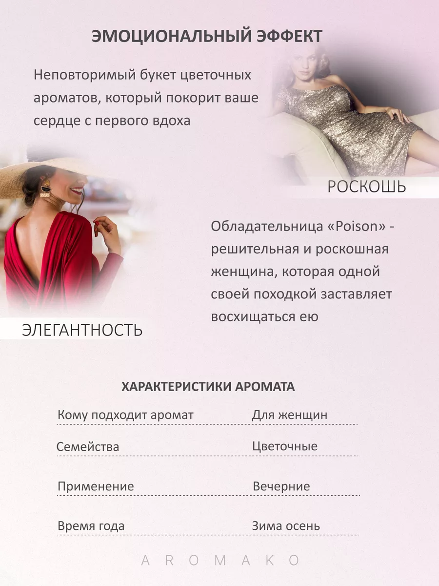 Масляные духи — по мотивам Christian Dior Poison, 3 мл